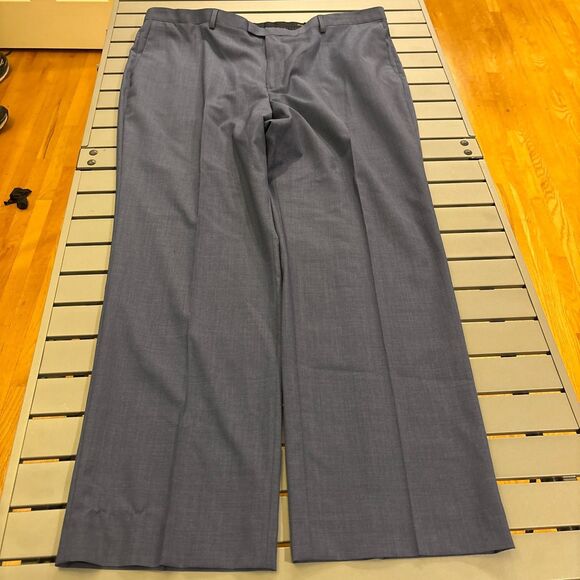 Banana Republic Dress Pants Mens 44x34 Navy Wool Formal Oxford Slim Fit Wide Leg - Picture 3 of 6